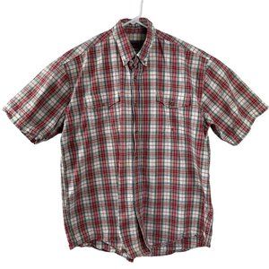 Roper Short Sleeve Button Up Red Plaid Shirt Men's Size XL